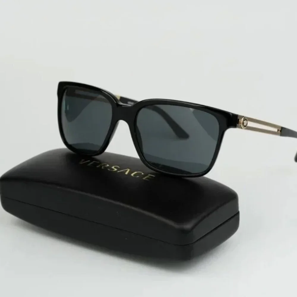 Mens Versace Black Grey Square Sunglasses